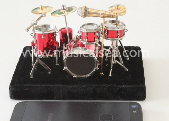 Miniature musical instrument 5pcs Red drums per set